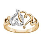 Diamond Perfect Heart Ring in 10K Two-Tone Gold