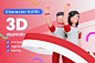 Independence Day Of Indonesia Character 3D Illustration Pack