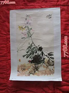 59年张书旂：鸡[量少9000],年画/宣传画,绘画稿印刷,宣传画/海报,国画,五十年代(20世纪),单张(单图),四开,花鸟,纸质,人美_第1张_七七八八宣传画收藏