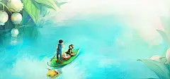 花朵,河流,小舟,海报banner,卡通,童趣,手绘图库,png图片,,图片素材,背景素材,109240北坤人素材@北坤人素材