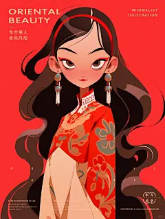 红红火火喜气来袭！扁平风文创卡通人物插画