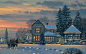 Christmas houses paintings wallpaper (#2347714) / Wallbase.cc