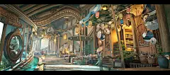 3D插图中世纪大厅素材-花瓣网