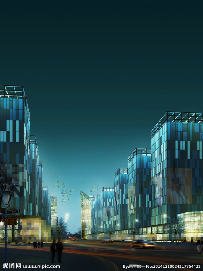 商业街夜景效果