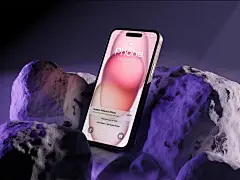 Iphone Mockup 工业风岩石iPhone 15 手机UI壁纸桌面设计展示PSD样机_UIGUI