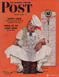 1940年代插画大师Norman Rockwell为《Saturday Evening Post》杂志创作的封面。Norman Rockwell与《Saturday Evening Post》杂志合作长达47年，为其创作了大量的插画作品。三幅曾经作为《Saturday Evening Post》封面、描绘美国小镇的Norman Rockwell画作在苏富比上拍，共拍出将近5780万美元的价格，约为拍前最高估价的两倍。