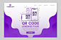 Qr verification code web page template Free Vector