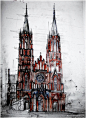波兰艺术家Maja Wrońska建筑水彩画集——震撼印象的城市美学。