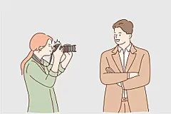 简笔画人物卡通插画