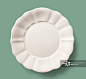 Directly Above Of White Plate On Green Background_创意图片