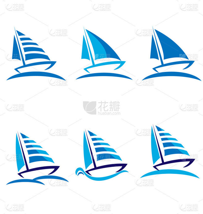 船矢量 logo 设计一套