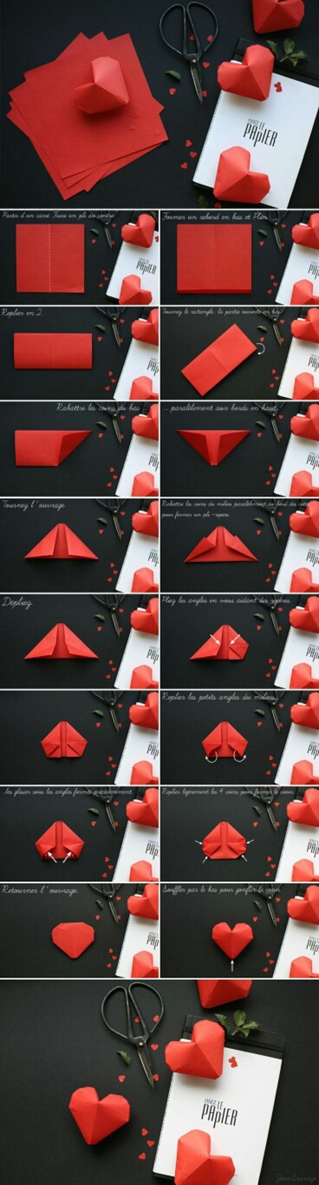 折纸教程：立体爱心
