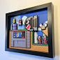 Super Mario World Shadow Box Cartridge Holder 8"x10" : Its a Super Mario World shadowbox diorama cartridge holder!  FREE SHIPPING TO USA AND CANADA  -The frame is 8 x 10, and is included. -Ready to hang -Best gift of all time for gamers and retr