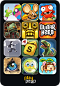 Icon Special 3
We love Katamari, Spy Mouse, Mega JumpCall of Mini: Zombies, Temple Run, Guitar HeroCanabalt, Scramble with Friends, Age of ZombiesDoodle God, SpongeBob Marbles and Slides, Flying Hamster