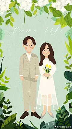 婚礼插画及最近练习插画企鹅妈妈商业插画课 @企鹅妈妈Alice ​​​​