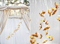 金色纸鹤装饰的户外婚礼仪式花亭