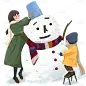 手绘肌理-大雪元素创意贴纸-堆雪人