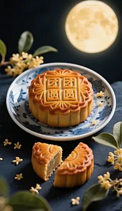 中秋节月饼美食高清摄影图