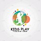 colorful child play logo design