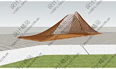 景观构筑物品Sketchup草图大师户外曲线艺术雕塑小品模型毕设素材-淘宝网