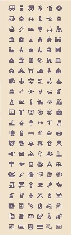 Freebie: Tourism &amp; Travel Icon Set (100 Icons, PNG, SVG) (2.3 MB) | smashingmagazine.com