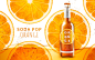 果汁饮品 汽水  切片甜橙背景  香橙饮品主题海报PSD