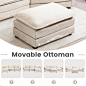 Amazon.com: ROWHY Oversized Modular Sectional Sofa with Movable Ottoman, 112 Inch 4 Seat Modern Corduroy Sofa Set, Convertible L Shaped Couch for Living Room and Office, Beige : Home & Kitchen