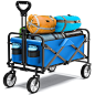 PRICES MAY VARY. 【   】This Folding Wagon Cart is designed with an internal drawstring, which can be foldable in three seconds.Overall Dimensions: 36" x 29" x 28". Net weight only 14 pounds. Folding size:4'' x 18''x 25''. 【 °      】The Colla