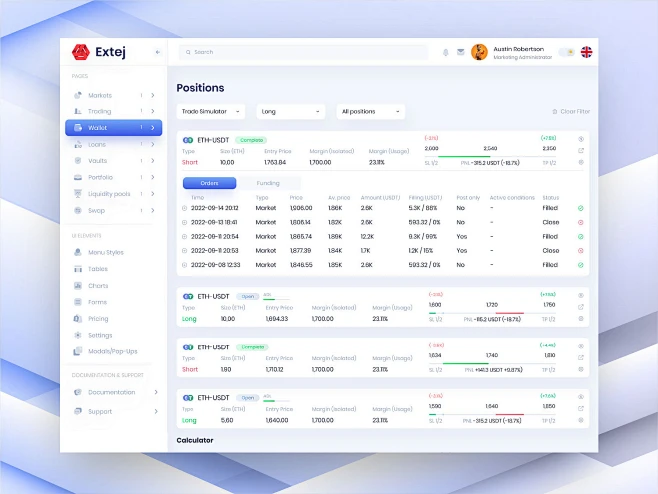 Crypto Positions Dashboard Design by Extej UI UX Design Agency on ...