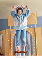 Gukoo/果壳秋冬珊瑚绒女童睡衣卡通可爱可外穿休闲家居服套装-tmall.com天猫