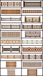 竹篱笆院墙木质栏杆su模型