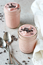 Recipe for dairy free creamy watermelon coconut milkshakes. With frozen watermelon, coconut milk, maple syrup and vanilla! Vegan! A fun summer treat!