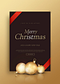 金色炫球 圣诞元素 圣诞狂欢 圣诞节主题海报设计PSD