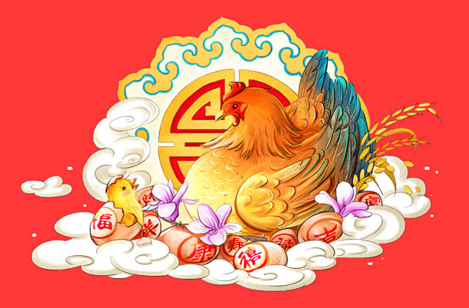 “金鸡报晓 旭日初升”
——描绘的是一只...