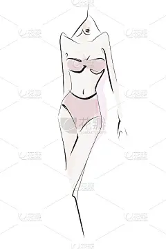 年轻性感的女人，女孩，内衣模特。苗条女性身体