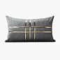 现代简约/样板房设计师沙发靠包靠垫抱枕/灰色金边框金属贴条腰枕-淘宝网