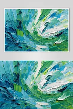 AI数字艺术抽象手绘油画风肌理插画