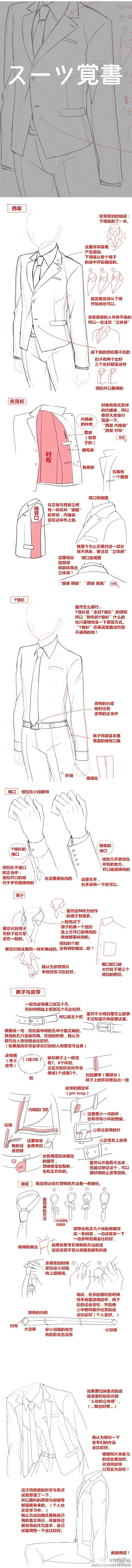 #绘画学习# #插画艺术作品# 【西服备...