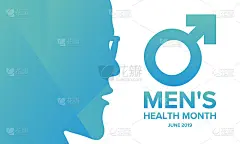 六月全国男性健康月健康教育计划。每年在美国庆祝。医学概念。护理和健康。海报、卡片、横幅和背景。矢量图