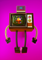 8-bit characters controllers Retro robots Videogames