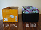 Upcycle your boxes for cute storage bins #tips and #tricks #organization