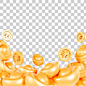 C4D立体金元宝金币钱币元素图片下载
