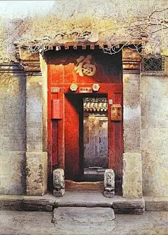 中国水彩画家黄有维笔下的老北京!#插画艺术作品# ​​​​