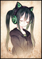 miku~  Axent Wear 猫耳耳机（可放大）  #初音# #二次元#