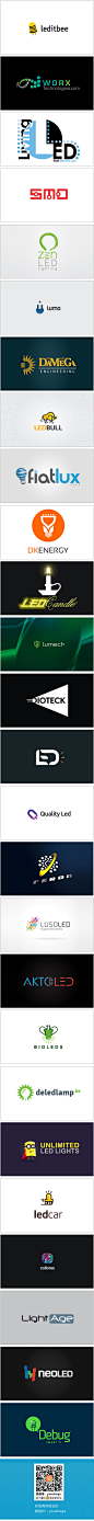 【早安Logo！一组LED元素的logo设计】有一些也可用来做设计师工作室的logo，有灵感的视觉体现。@啧潴要穷游四方哈哈 更多创意Logo请戳→http://t.cn/zTzjpDx