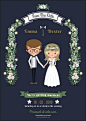 Cartoon wedding invitations tuck in neatly between these two ends of the ‘wedding invite spectrum,’ and are a really cute way of making your wedding invite stand out and reflect everything that you stand for.: 