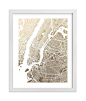 "New York City Map" - Foil-pressed Art Print by Alex Elko Design in beautiful frame options and a variety of sizes.