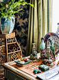 A vignette on Alex’s desk unites two of his collecting passions: animal motifs and chinoiserie.