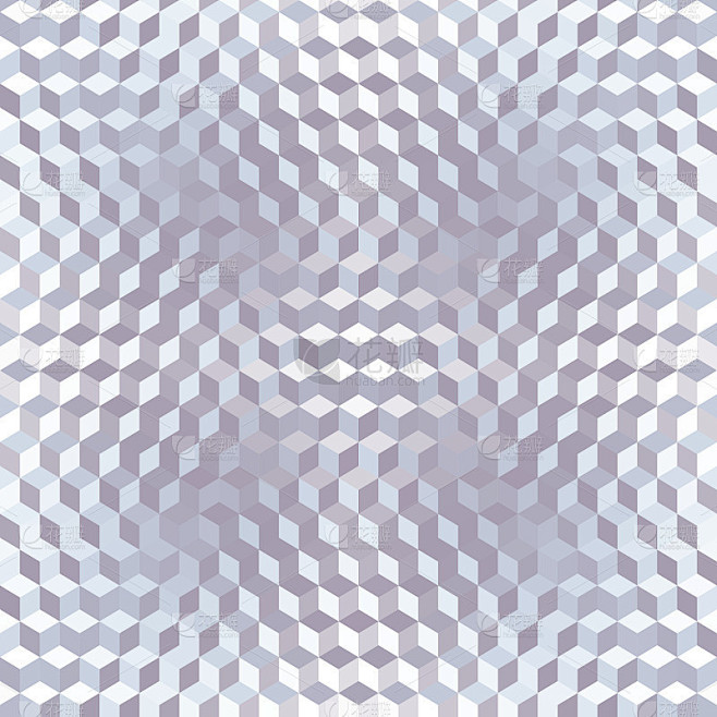 几何无缝图案的立方体在低聚风格。