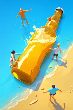 休闲啤酒节场景插画